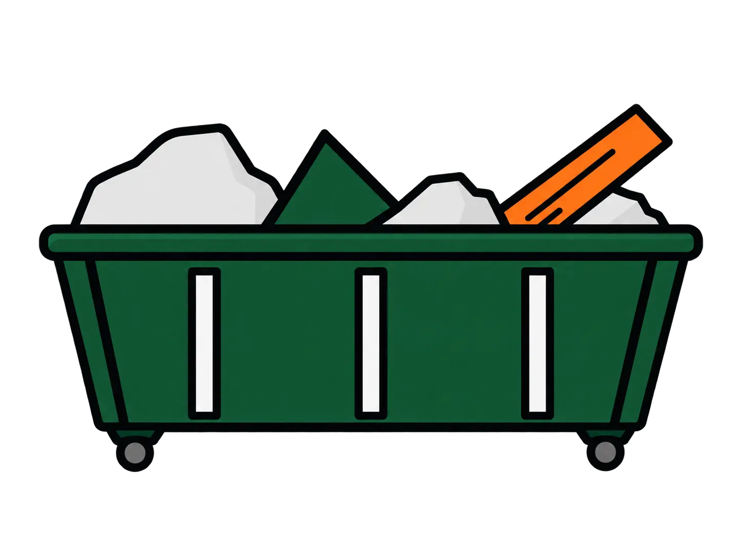 Filling a roll-off dumpster during the rental period